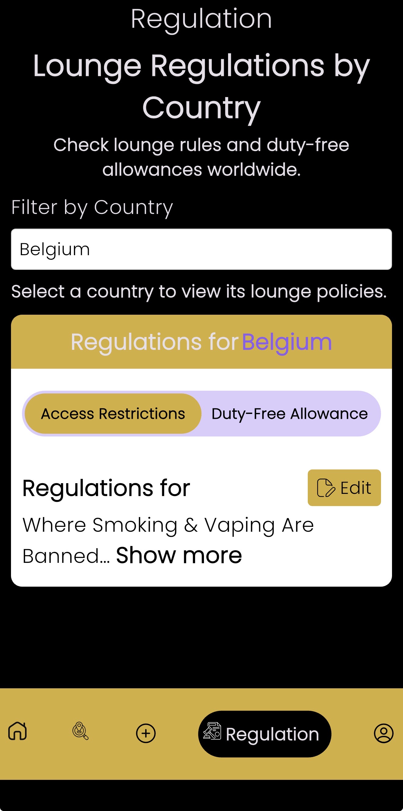 Restrictions and Duty Free